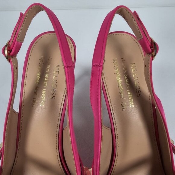 NWOB‎ MEILYGRSS High Quality HANDMADE Metallic Rivets Satin Heels Sandals 9.5 - Picture 9 of 16